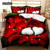 Rose Luxurious Pink Rose Pattern Bedding Set with Microfiber Material for Girls and Women
