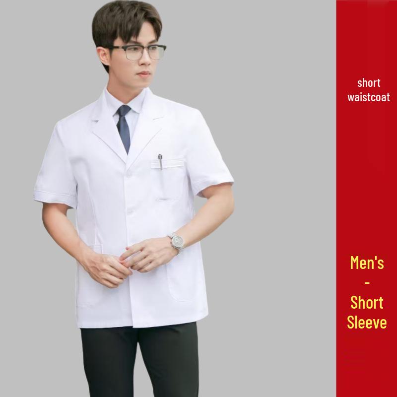 Unisex Short & Long Sleeve White Lab Coat for Medical Professionals and Students – Ideal for Autumn and Winter