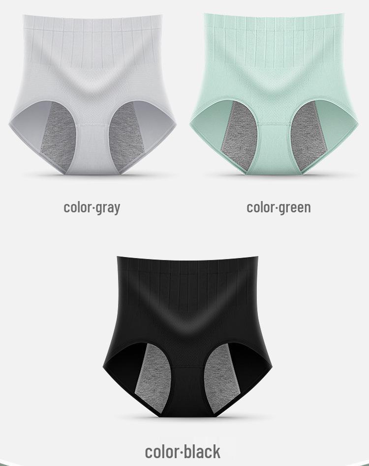 High-Waisted Women's Period Underwear - Tummy Control, Leak-Proof, Antibacterial Plus Size Seamless Panties.