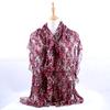 Lightweight Chiffon Scarf With Floral Print Elastic Edge Wrap Shawl Women Sun Protection Accessory Fashionable Office Wear