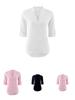 Polyester V Neck Button Front Womens Casual Shirt For Office And Spring Wear