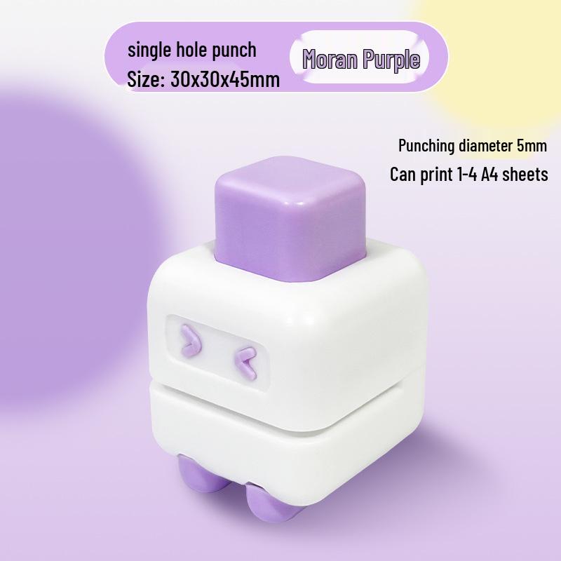 Portable Cute Robot Mini Single-Hole Punch Press - Multifunctional Stationery