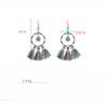 GemChic Women's New Vintage Geometric Metal Turquoise Long Tassel Fringe Earrings Ethnic Fashion Hook Earrings Birthday Christmas Jewelry Gift