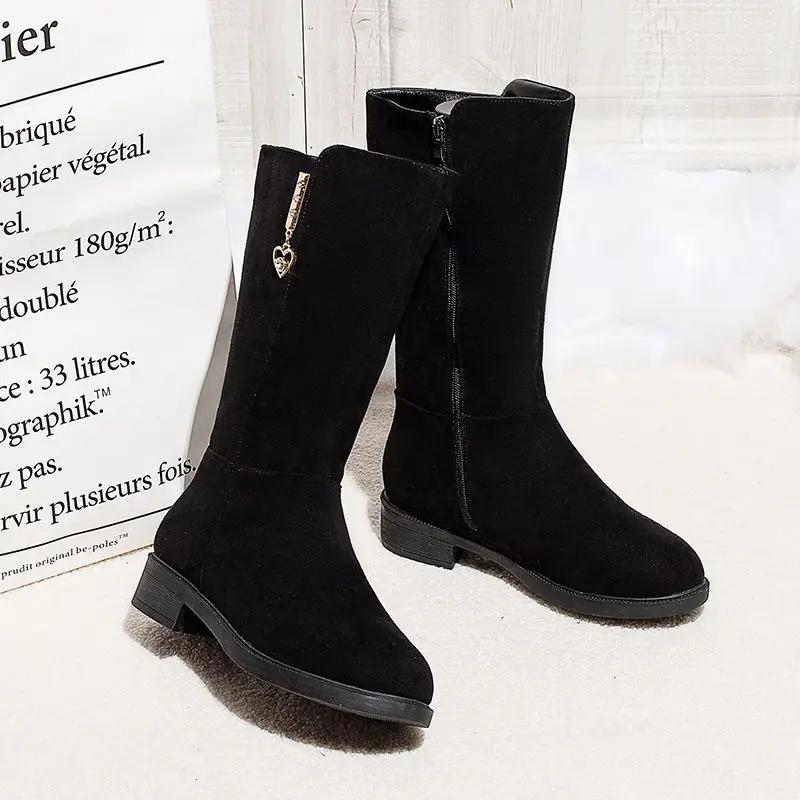Bottes hautes pour femmes Bottes longues pour femmes Plates Hiver Nouveautés Tendance Travail Confortables et élégantes en Offre Chic