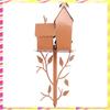 ABJJ Garden Bird House Metal Bird Feeders Garden Stakes With Pole Bird Houses For Courtyard Backyard Patio Outdoor Style E
