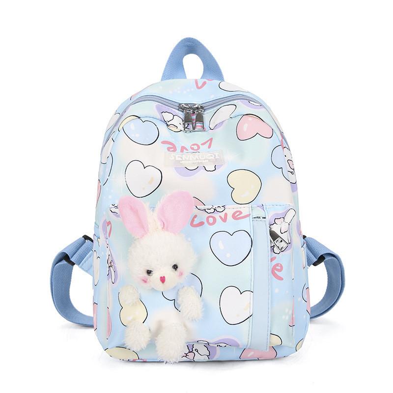 Adorable Cartoon Nylon Kids Backpack For Kindergarten Boys And Girls In Pink