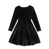 Children's Fashion Ruffled Long Sleeve  Sky Mesh Dress