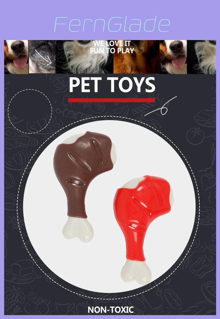 Dog Chew Toy With Tpr Bone For Strong Biting And Teething Pets