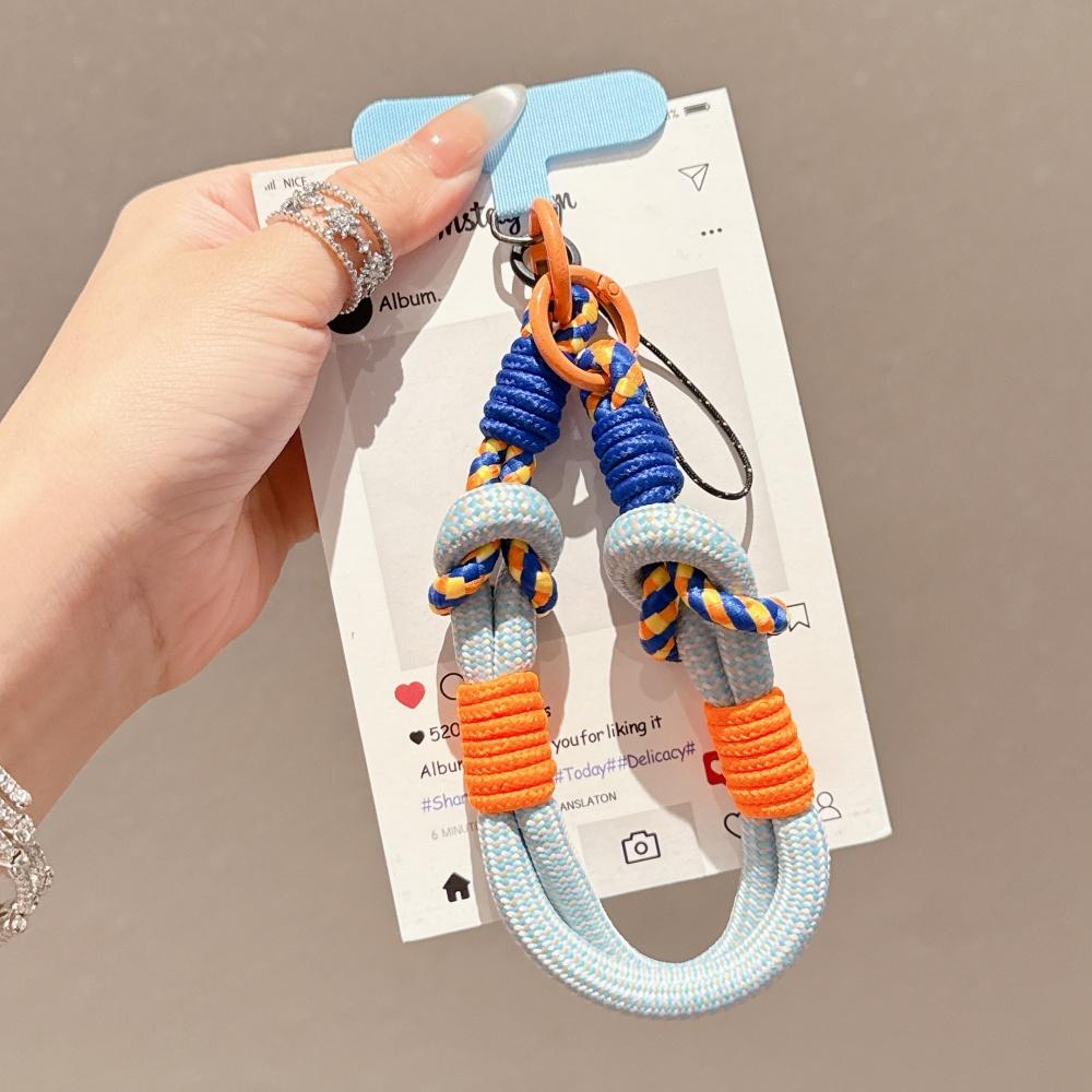 [Longsheng] Mobile phone lanyard removable braided hand rope short wrist ring dual-purpose portable women's dopamine contrasting