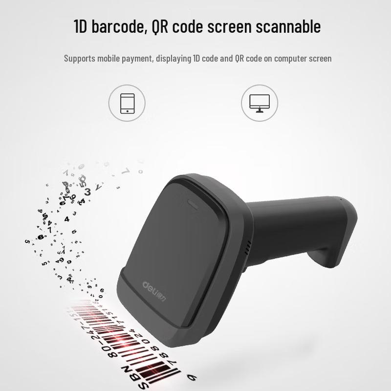Deli Wireless 1D 2D Barcode Scanner