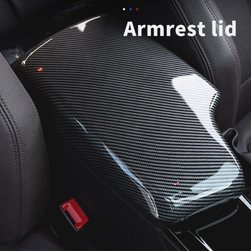 Replacement Armrest Protection Cover for E90 E92 325i Carbon Fiber Texture ABS Armrest Cover Auto Interior Accessories