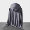 Ice Silk UV Protection Sunscreen Hooded Jacket for Men Women Long Sleeve Outdoor Coat with Zipper Closure