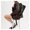 Coach ChainTabby 35 Branded Gold Chain Leather Shoulder Bag Large Women's Black