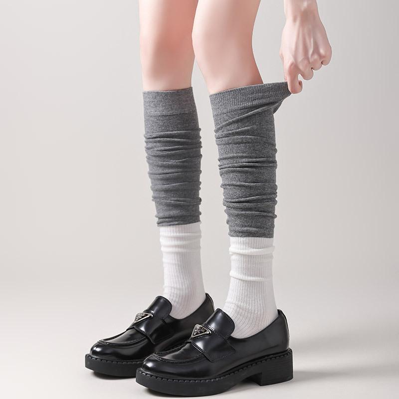 Thigh High Socks Stockings Women Color Matching Cotton Knitted Knee High Socks School Girls Long Socks Thigh High Stockings