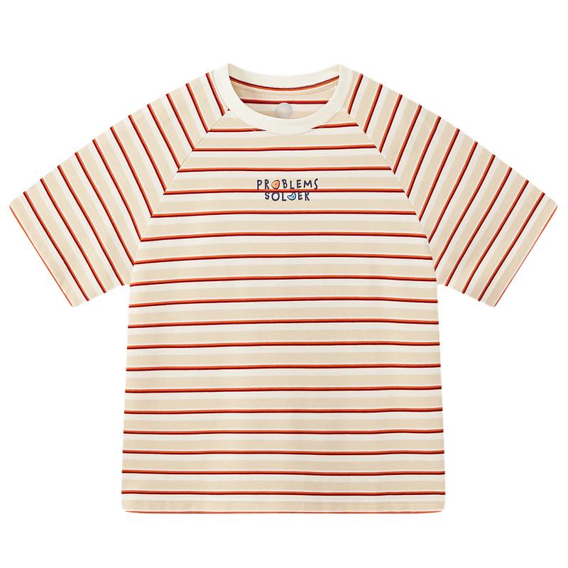 MQD Boys' College Style Striped Short Sleeve T-Shirt