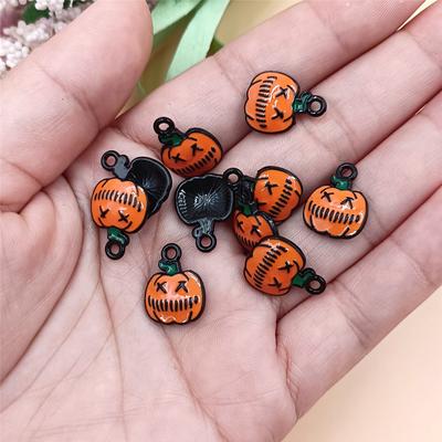 Hanmade Alloy Dripping DIY Accessories Stylish Pumpkin Beads Halloween Pendant 6/10pcs Handmade Material