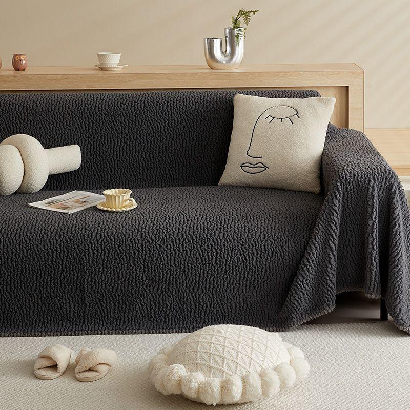 Winter Plush Sofa Towel Non-Slip Thickening Thermal Cover Blanket Sofa Handrail Backrest Cushion All-Inclusive Cover Towel
