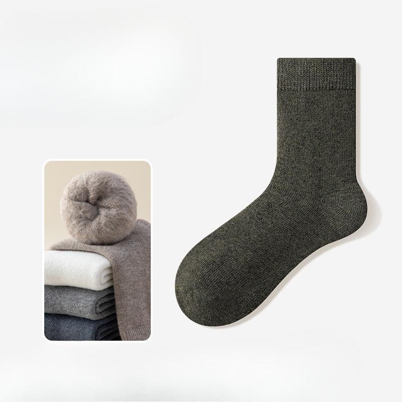 Wool Socks - Men's Thick and Warm Padded Mid-calf Socks for Autumn and Winter. Men's Woolen Socks. Long Winter Sleepers.