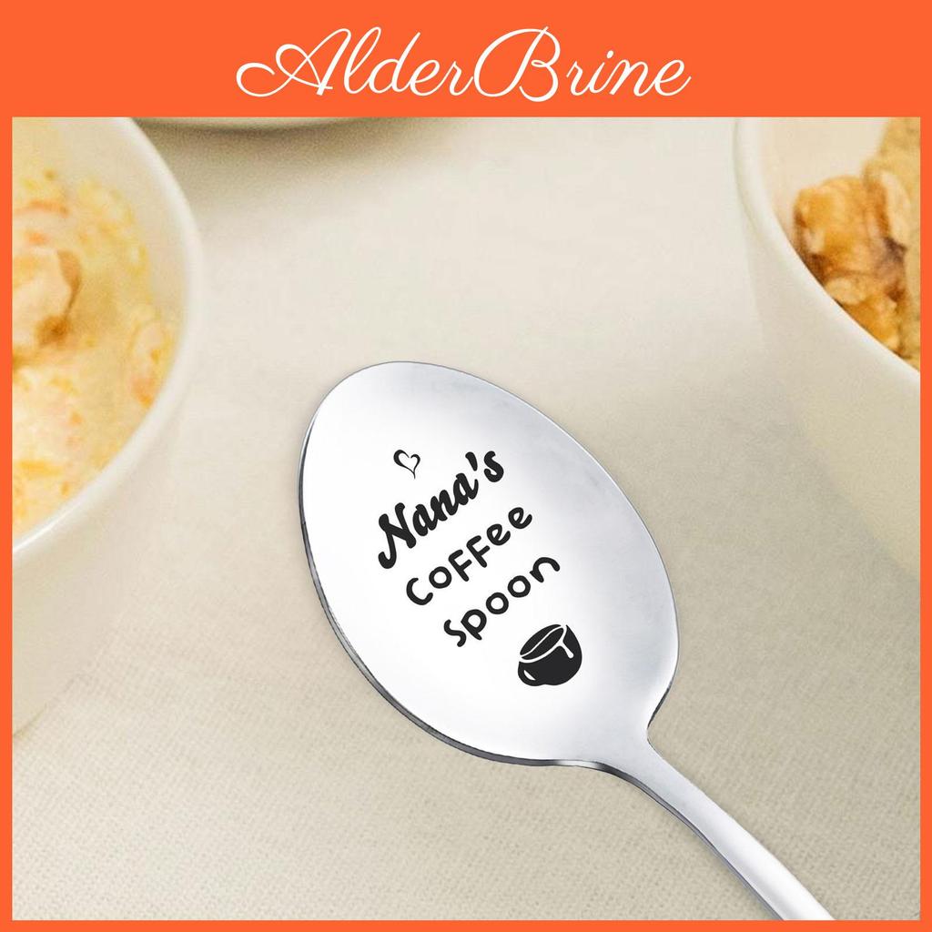 Stainless Engraved Steel Spoon Mothers Day Gifts Cooking Ice Cream For Hiking Porridge