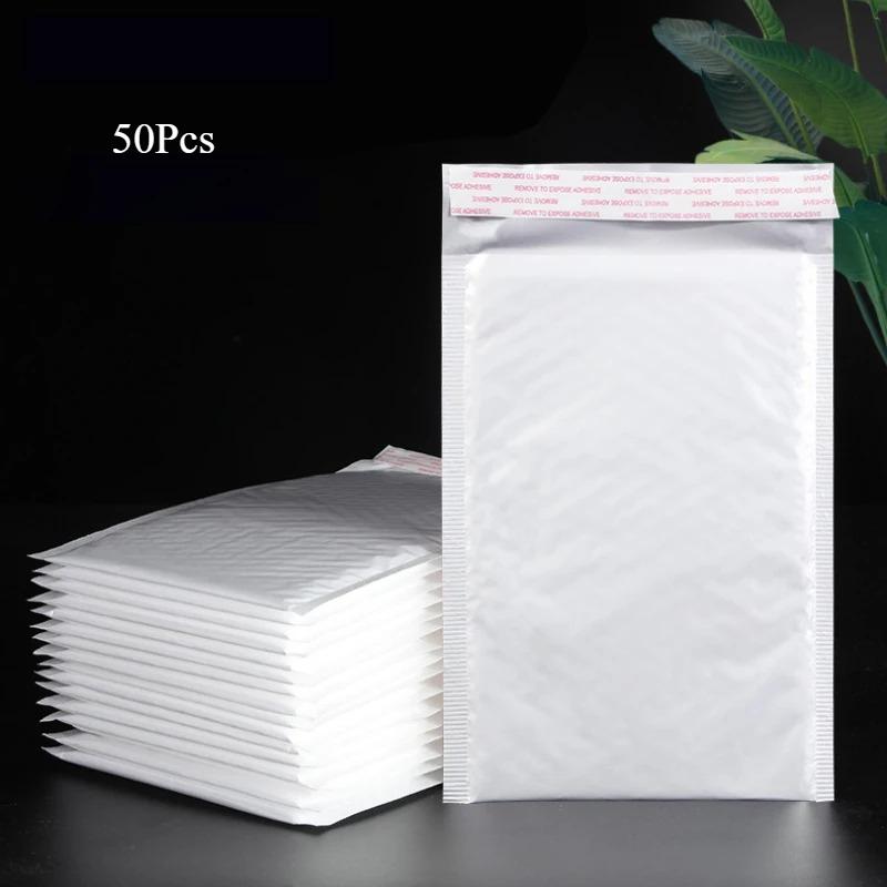 50Pcs Waterproof and Shockproof Bubble Bag White Ultra Light Pearl Film Envelope Express Polyethylene Foam Bag