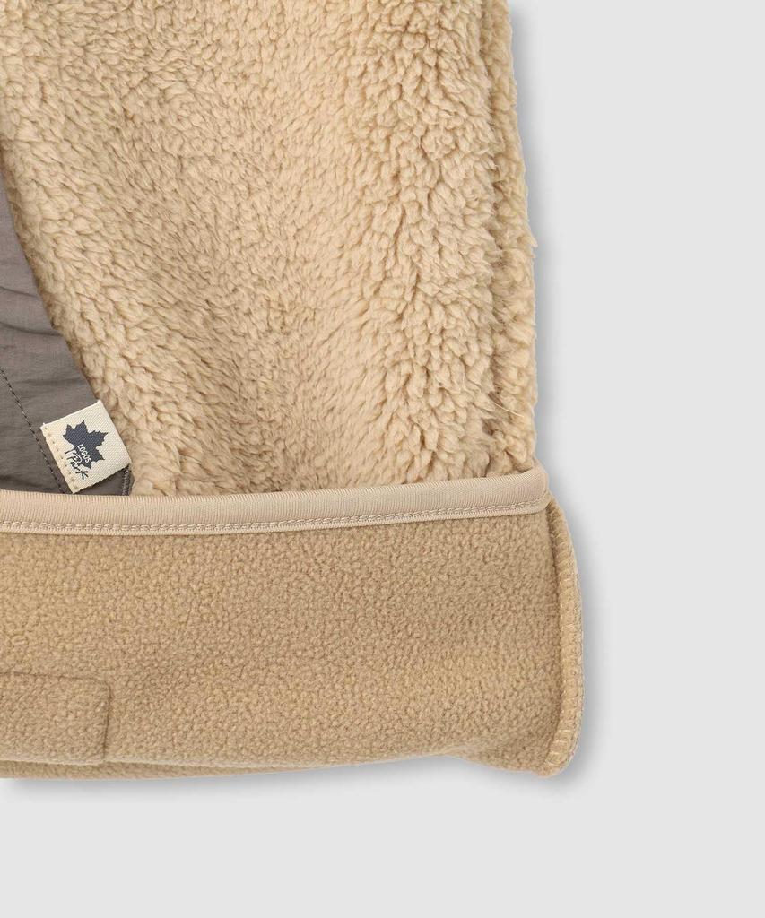 LOGOS PARK Women's Shaggy Boa Fleece Jacket, Stand Collar, Beige (Size L), E-Commerce Exclusive