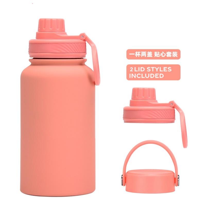 Ein Becher mit Doppelwand 650 ml Edelstahl Thermosbecher Große Kapazität Wasserbecher Tragbar Outdoor Doppelwandig Trinkflasche Sportkessel