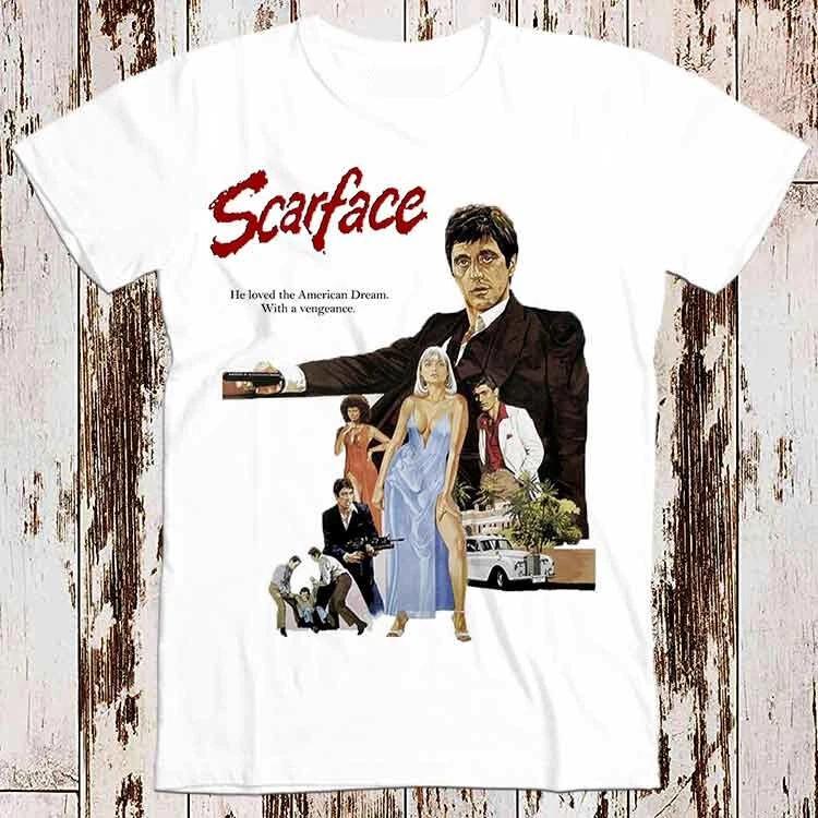 Scarface Pacino Film 80s Poster Tee Top Vintage Unisex Movie Cult T shirt 8270