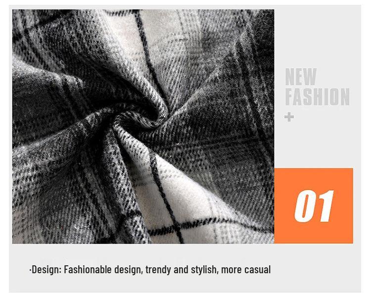 2025 Autumn Men's Retro Plaid Hooded Fake Two-Piece Casual Jacket