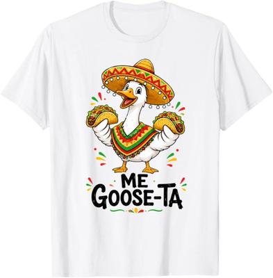 Me Goose-Ta T-Shirt, Funny Taco Goose Gift, Cinco De Mayo Goose Graphic Tee, Mexican Fiesta Animal Shirt