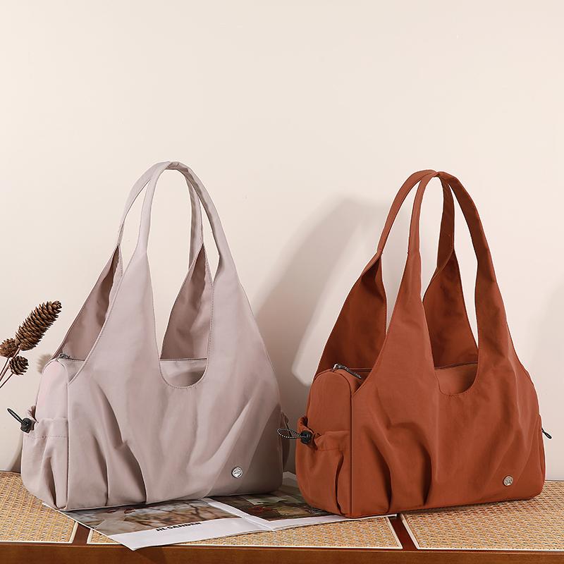 Women's Shoulder Bag Solid Color Handbag Water-Repellent Nylon Tote Bag