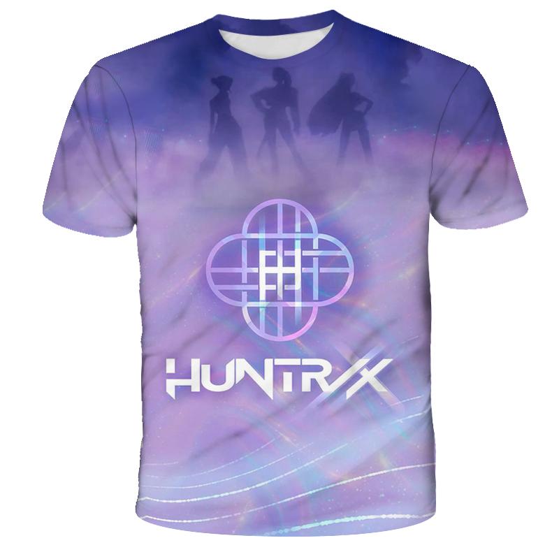 KPop Demon Hunters Tiger Girls Boys T Shirt K-Pop Demon Hunters Children's Clothing T-shirts Cute Cartoon Print Tee Tops