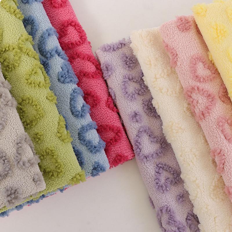 0.5m/1m/2m Thickened Lamb Wool Heart-shaped Jacquard Fabric for Sewing Coat Makeup Bag Dolls Blanket Pajamas DIY Clothing Fabric