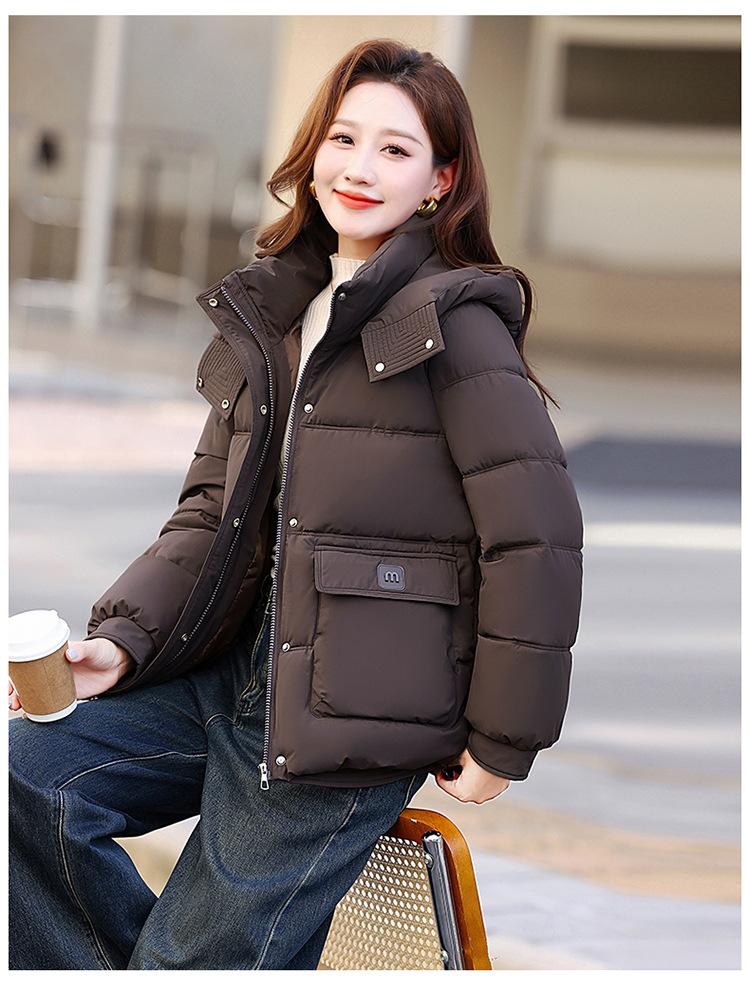 Women’s Short Hooded Windproof Thicken Warm Winter Jacket With Adjustable Hem