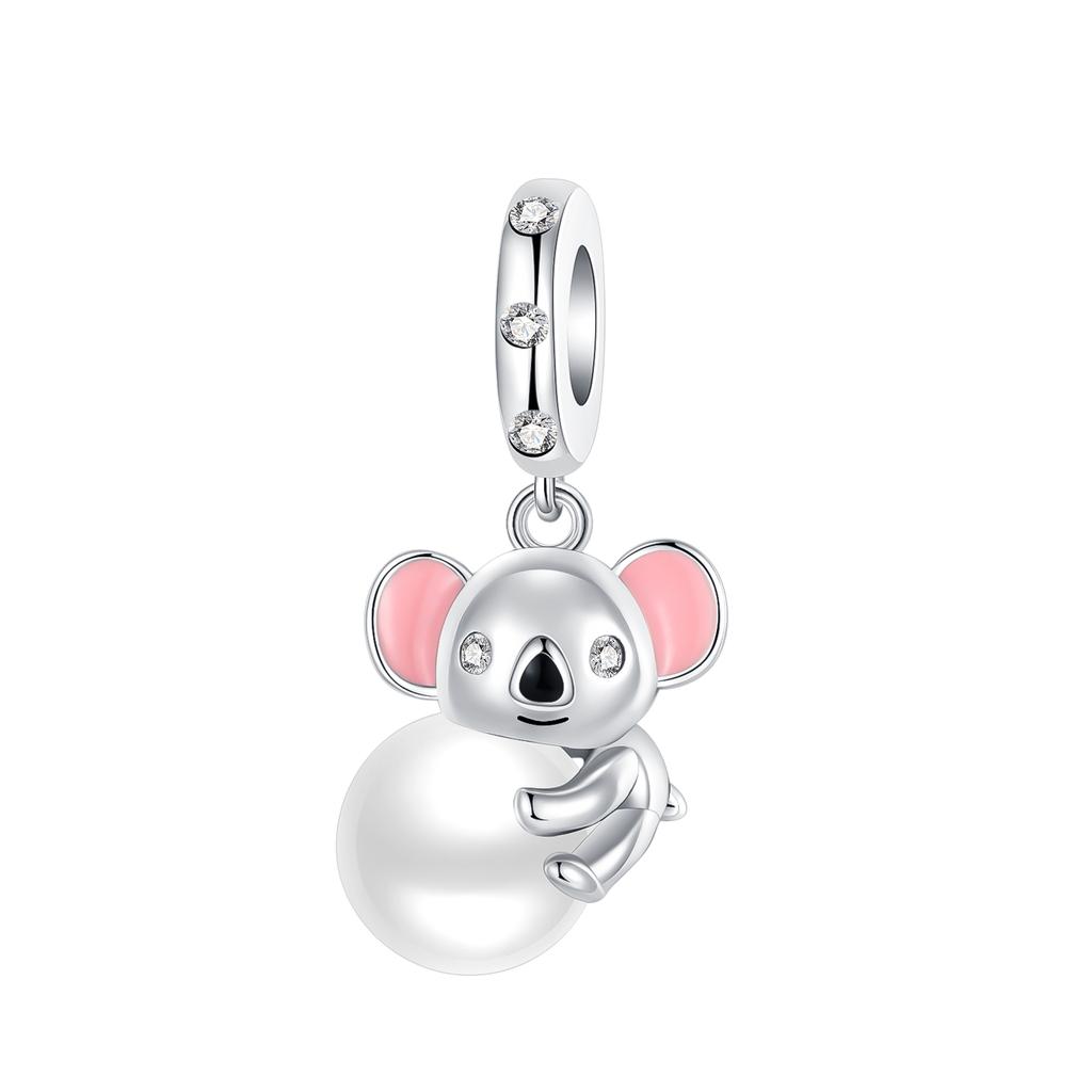 Boy Girl Pendant Heart-Shaped Flower Zircon Beads Jewelry Beads For Original Bracelet Plata De Ley Boutique Charms Gift