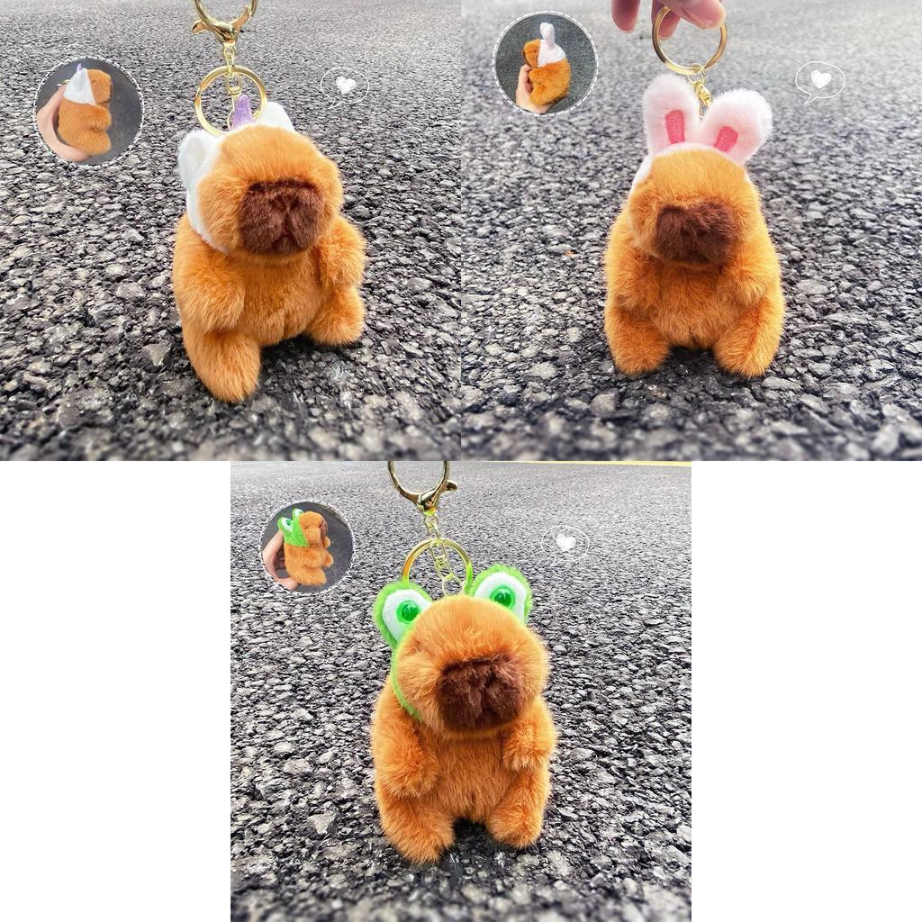 Capybara Weicher Plüsch Schlüsselanhänger mit Tierdesign für Kinder und Sammler