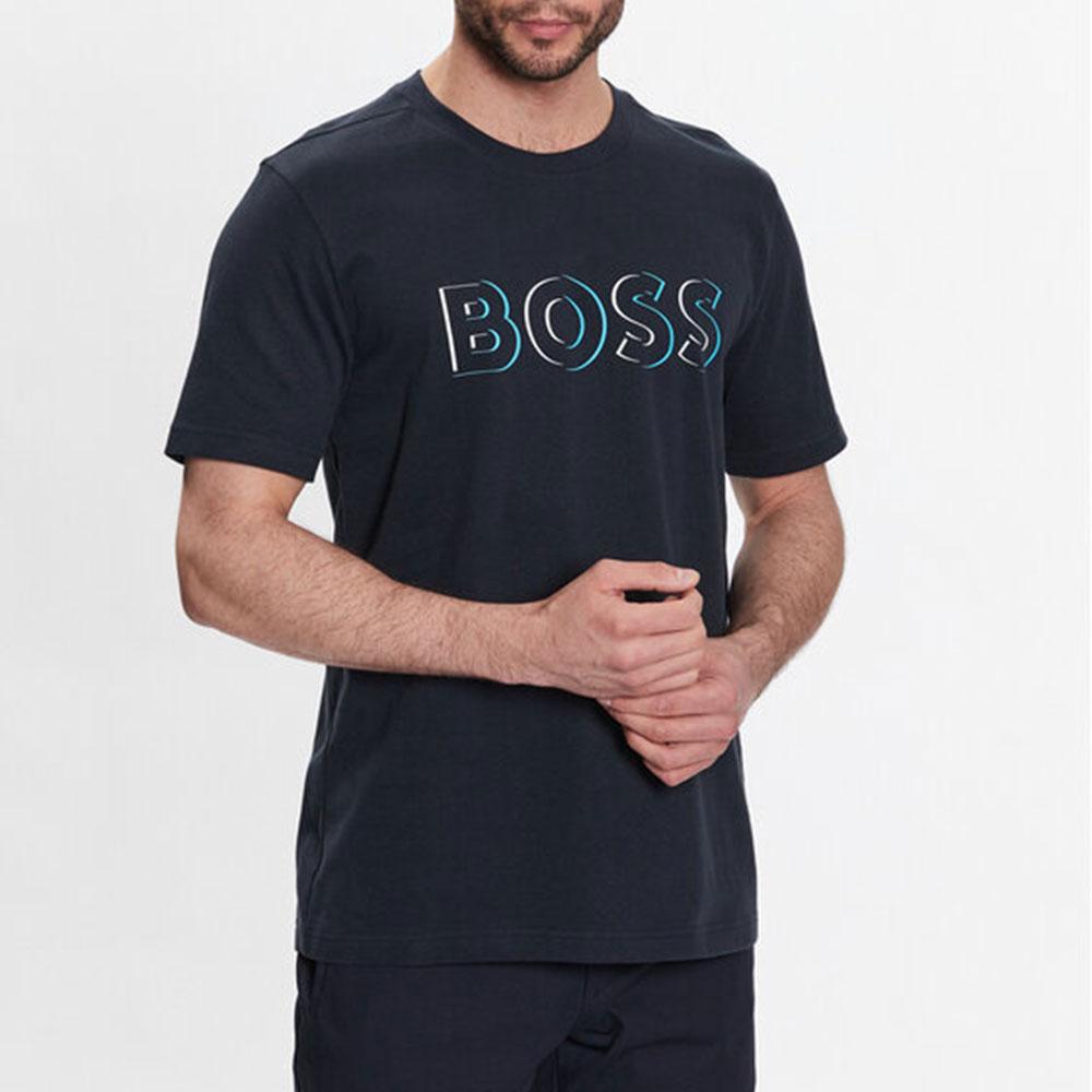 HUGO BOSS SS23 T-Shirts Men's Blue Crew Neck Moderate Straight Fit 50483768-402