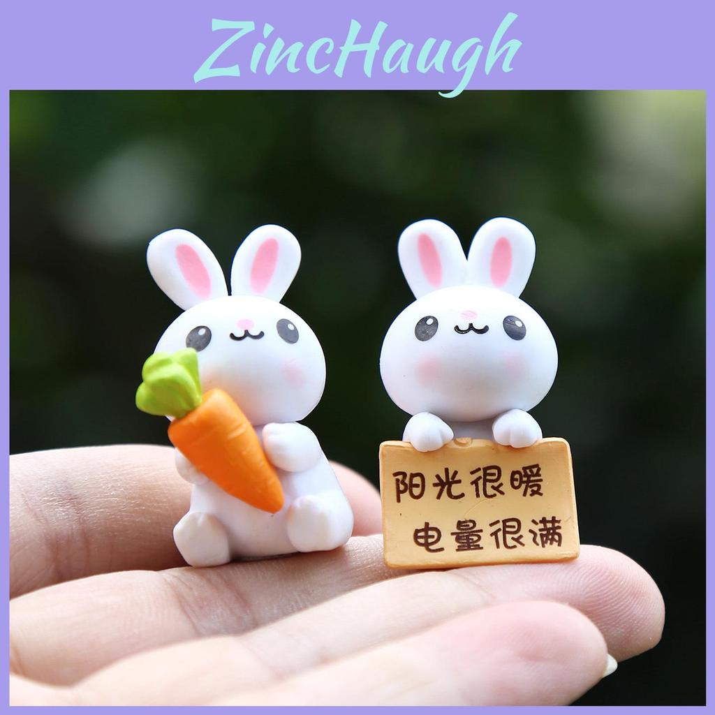 Cartoon Bunny Figurine Set With Visual Development Features For Kids And Collectors