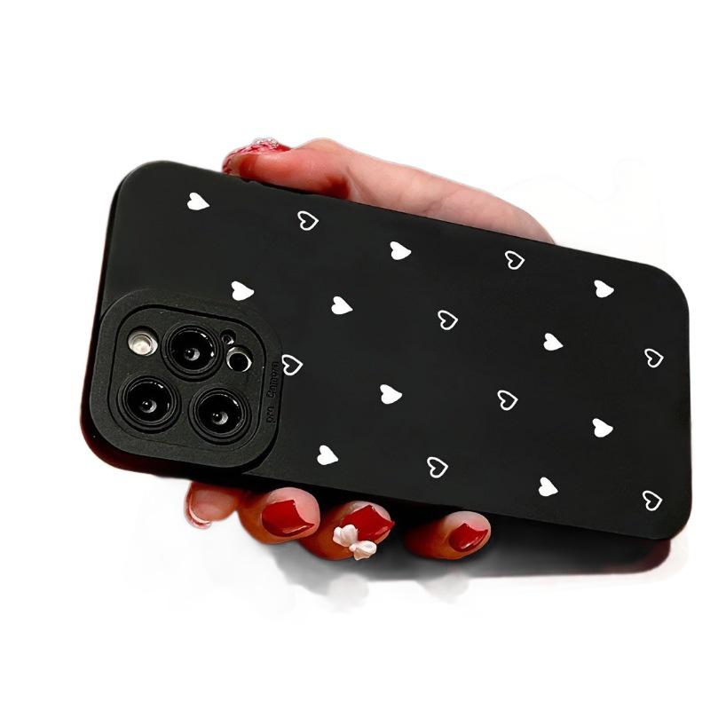 White Heart Soft Phone Case for iPhone 12/13/14/15/16/Pro/ProMax