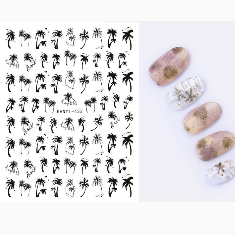 Zurück Kleber Aufkleber 3D Nagel Aufkleber Schwarz Weiß Geometrische Zeichnungen Designs Nagel Aufkleber Dekoration Für Nail Art Schönheit