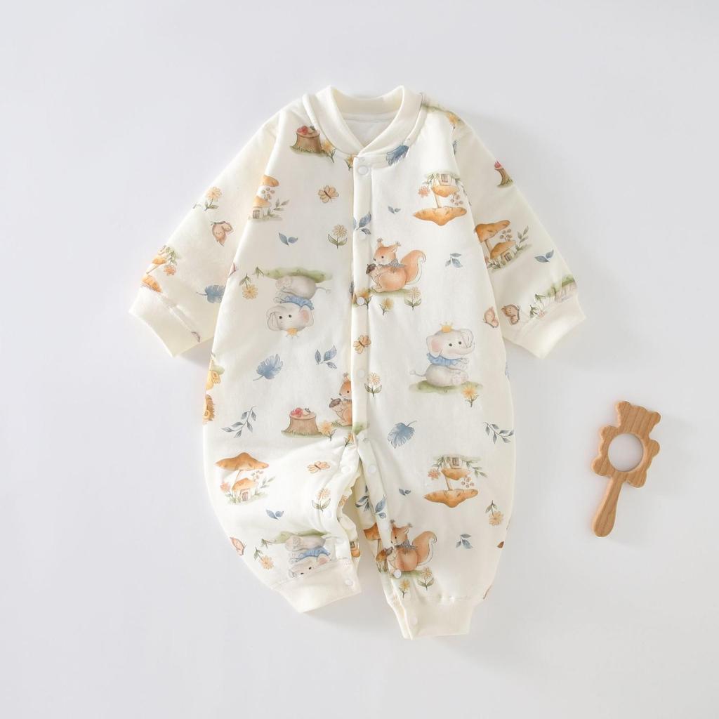 40g Dünner Baumwoll-Kleinkind-Overall: Universeller warmer Freizeit-Strampler für Säuglinge, Jungen und Mädchen, Herbst/Winter