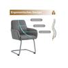 Dining Chair - MUVOE - Set of 6 - Microfiber Leather - Steel Legs - Ergonomic Comfort