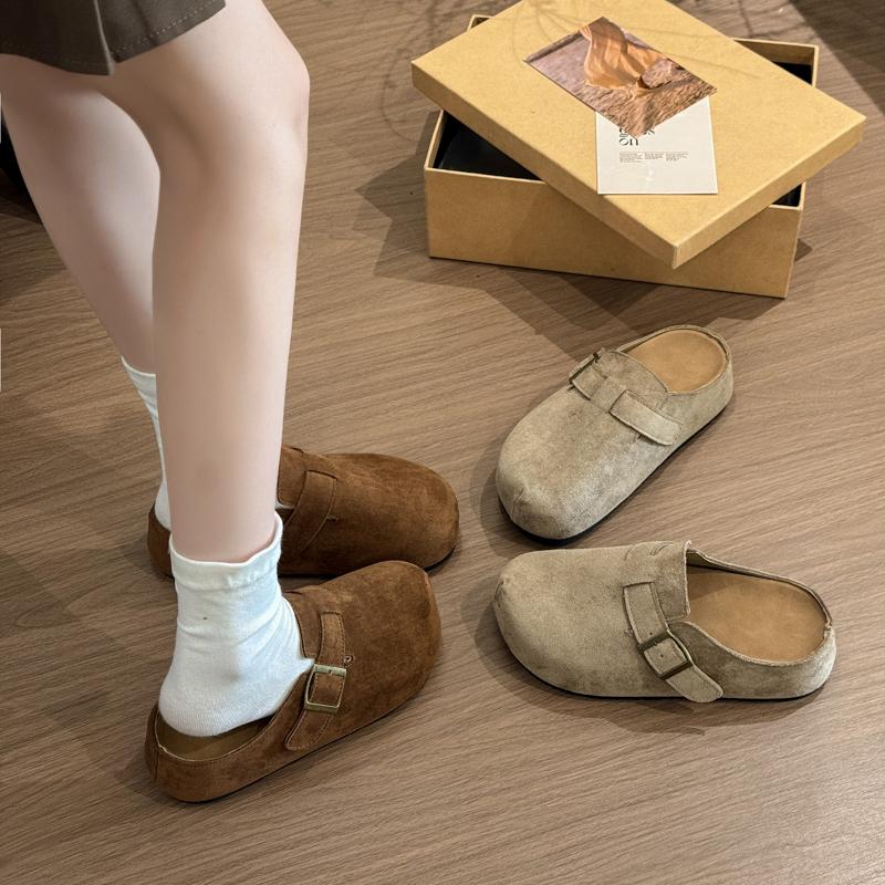 Fashion Fashionable and Simple Hot-selling Summer 2025 Women's Half Slippers Slip-On Fur Covered Toe Shoes Leisure Women's Shoes