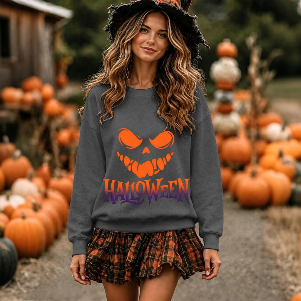 Women's Fashion Casual Comfortable Color Neck Long Sleeve Sweatshirt for Fall Winter