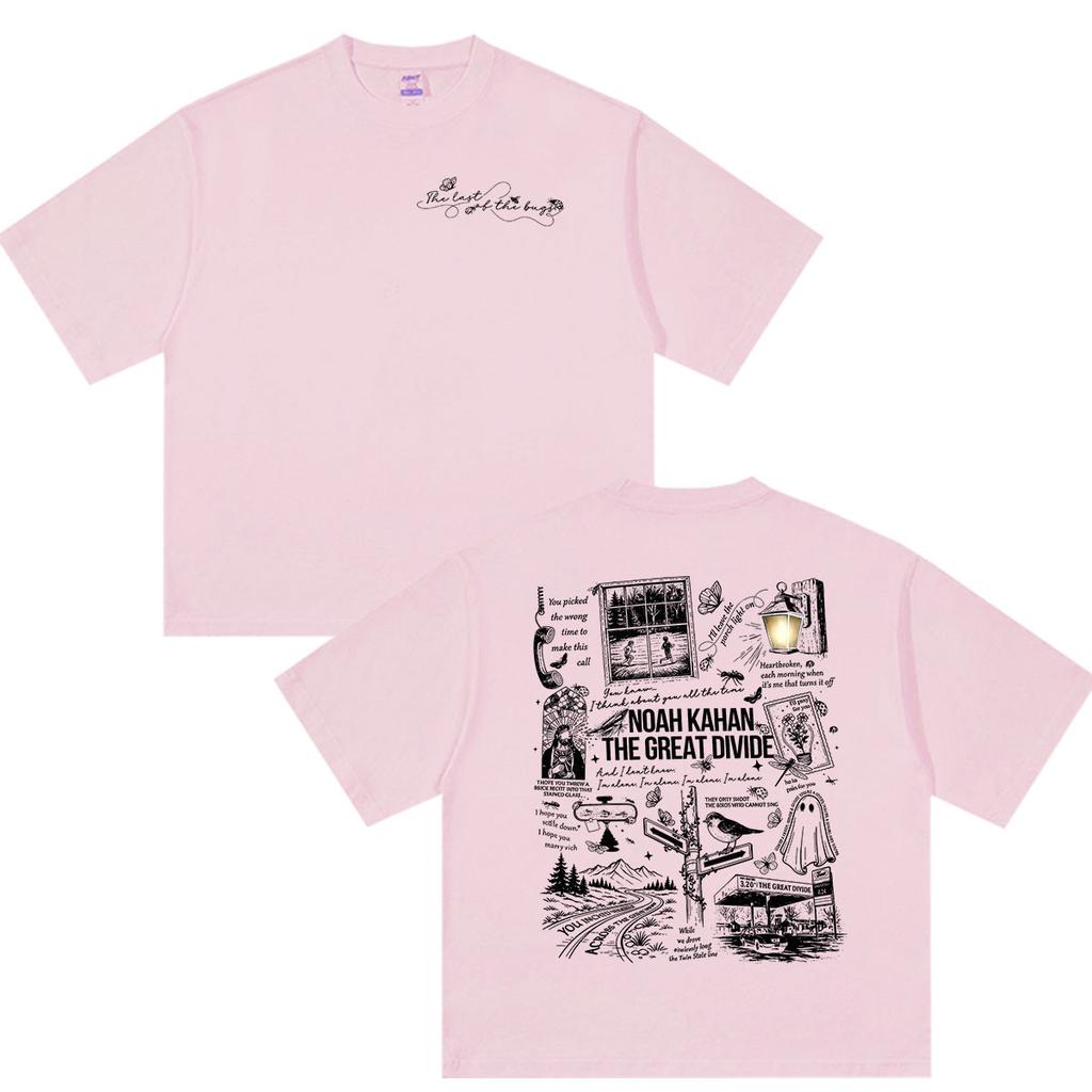 Noah Kahan The Great Divide Tour 2026 Double Sided Print Tee Shirts Unisexs Casual Fashion Cotton Short Sleeve Tshirt Streetwear