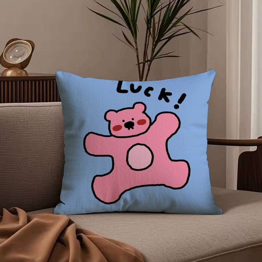 Custom Happy Dog Pillow Case Anti-dustmite Pillowcase Invisible zipper silky short plush Sofa cushion cover