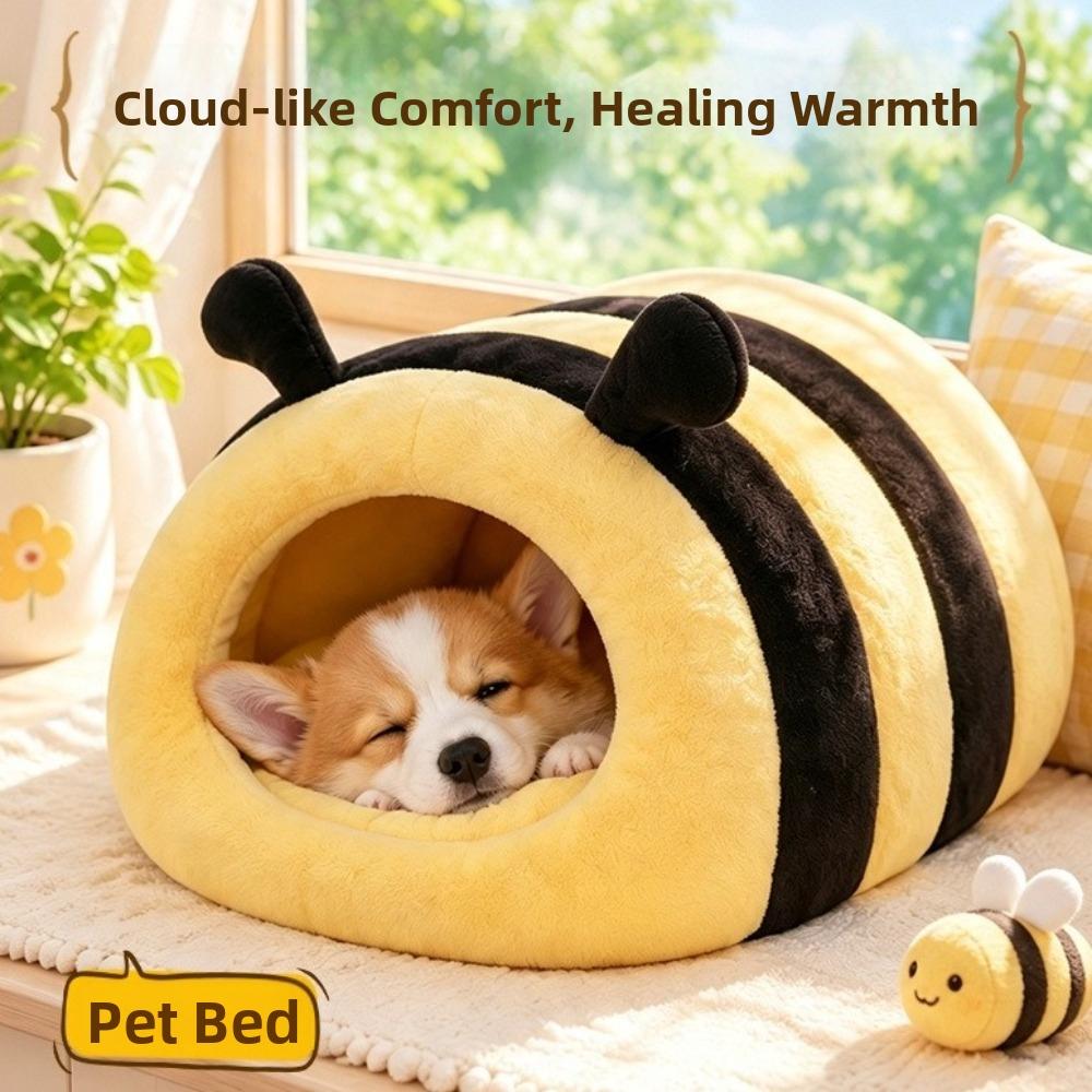 Cartoon Warm Dog House Enclosed Cat Sleeping Bag Cozy Winter Pet House  Dog Cat