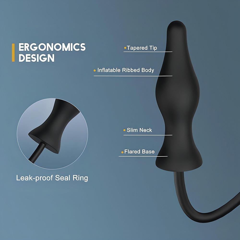 Pressure-activated Realistic Silicone Inflatable Anal Plug Masturbator, Anal Dilation, Anal Plug Couple's Adult Sex Toy, Sex Toy