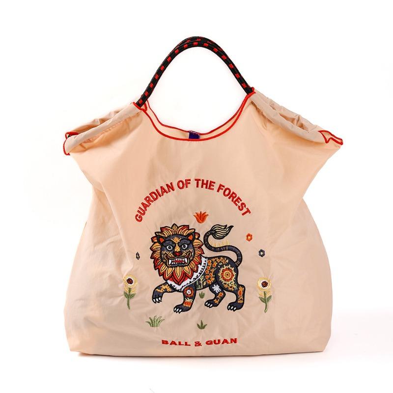 Nylon handbag bag new embroidered large capacity ball chain shoulder tide messenger tote bag