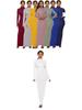 Elastic High-Neck Long-Sleeve Maxi Dress