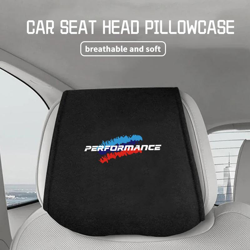 Car Logo Headrest Cover Seat Head Pillow Neck Headrest Stying For BMW M Performance E84 F10 F20 F15 F25 iX iX1 iX2 iX3 iX5 iX7